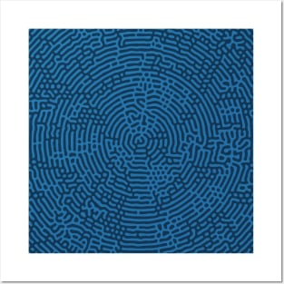 Radial Turing Pattern (Blue) Posters and Art